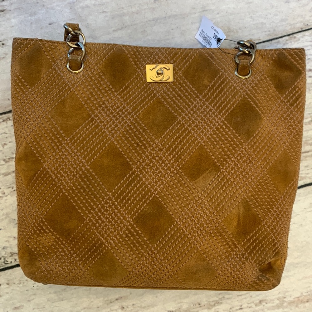 Chanel Quilted diamond stitch Suede Tote Bag